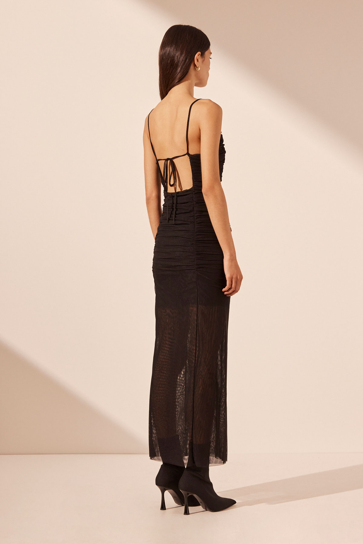 Myah Open Back Midi Dress Black main image 1