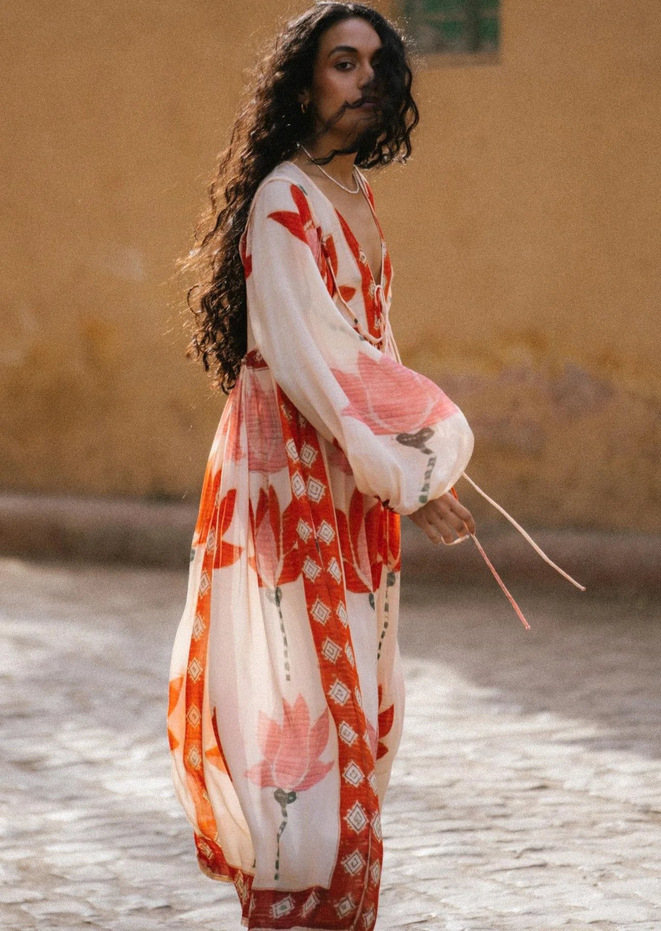 chinese dress ladies Mara Maxi Dress Coral / S