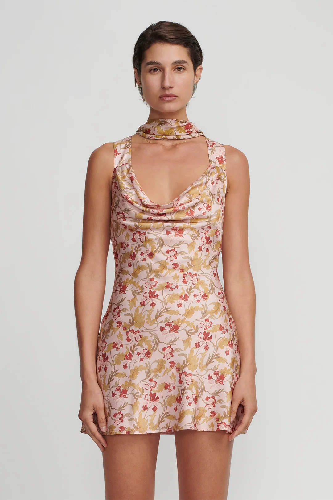 Goldie Mod Halter Dress In Pink