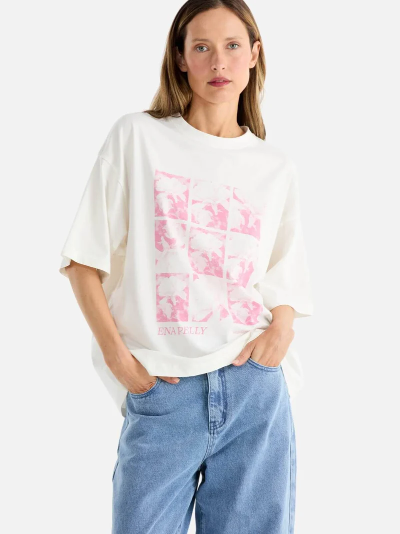 White with Navy Trim Twist Shirt by The Proper Peony main image 0