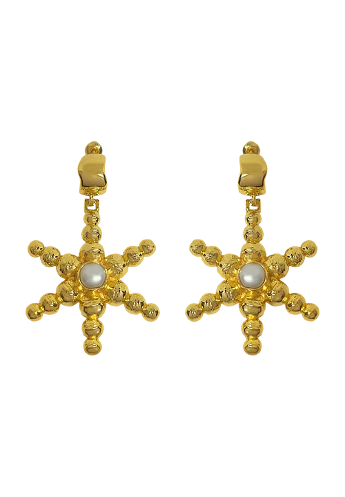 Thea Earrings | Gold Pearl