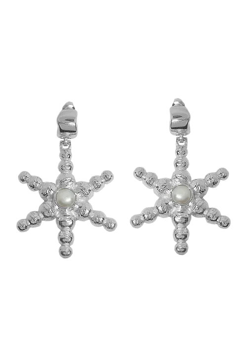 Thea Earrings | Silver Pearl