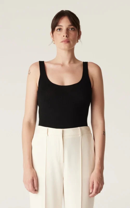 Superfine Merino Singlet | Black