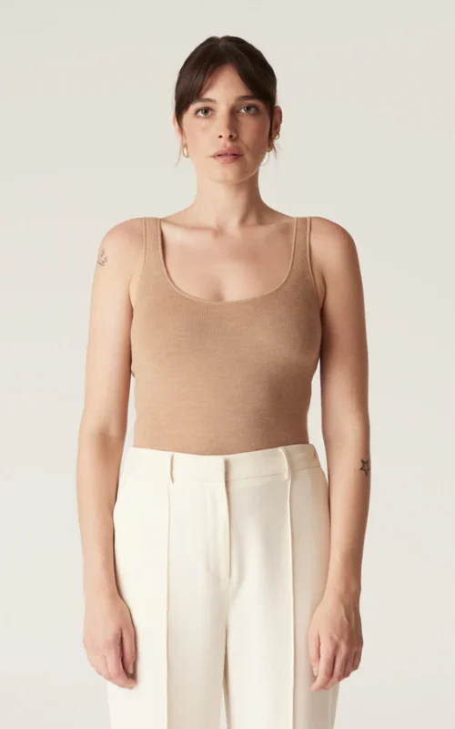 Superfine Merino Singlet | Camel