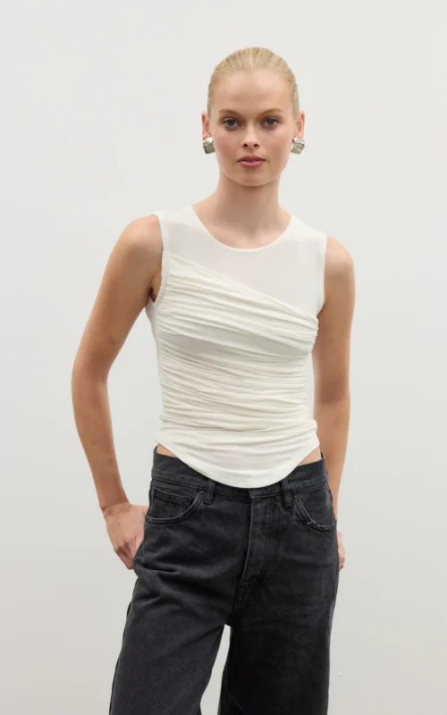 Roselani Sleeveless Top | Ivory