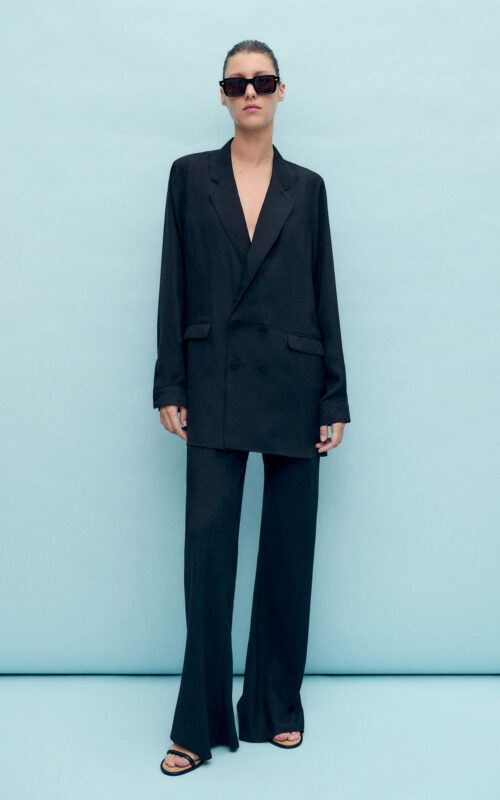 Bias Cut Pants | Coral Jacquard