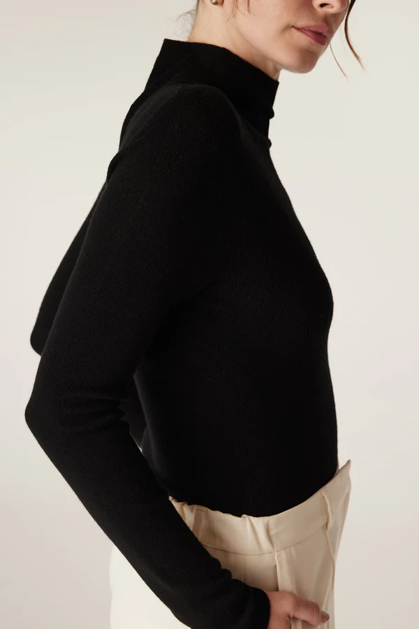 Superfine Merino Turtle Neck | Black - Image 2