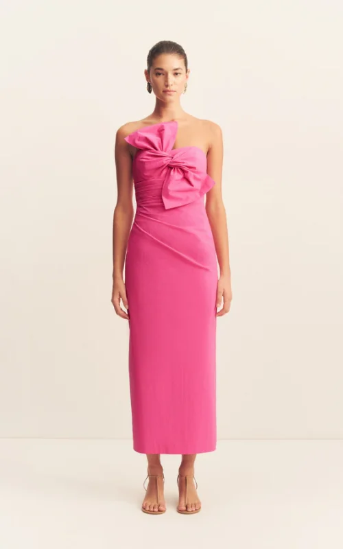Campbell Knot Midi Dress | Vivid Pink