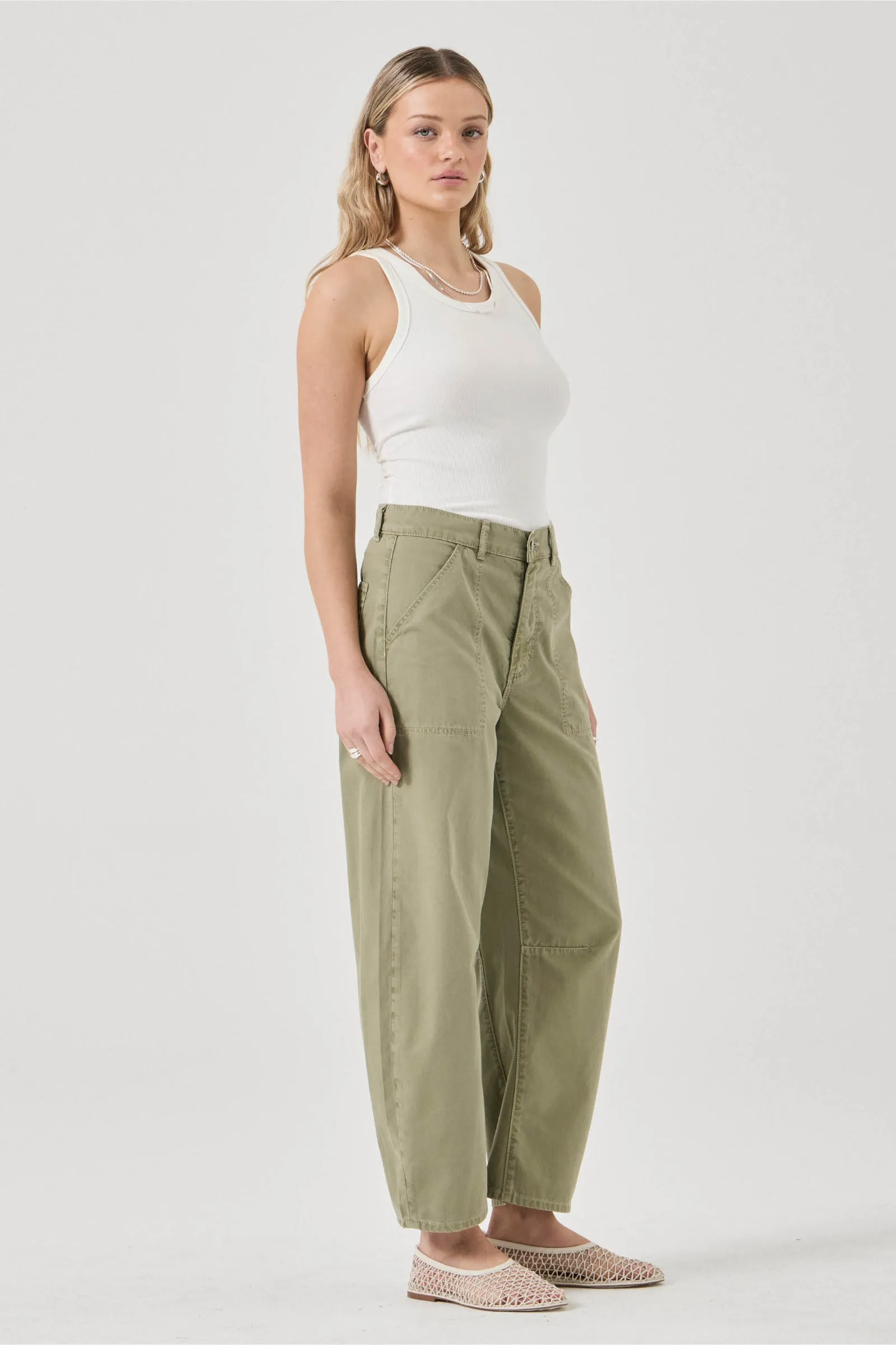 Gigi Barrel Drill | Summer Olive - Image 2