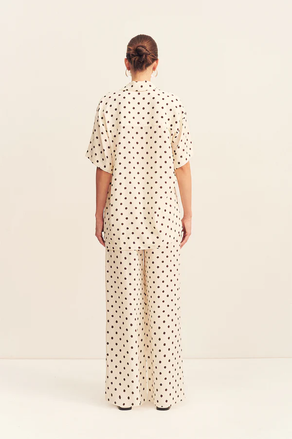 Houston Side Split Short Sleeve Shirt | Blanc Polka - Image 5