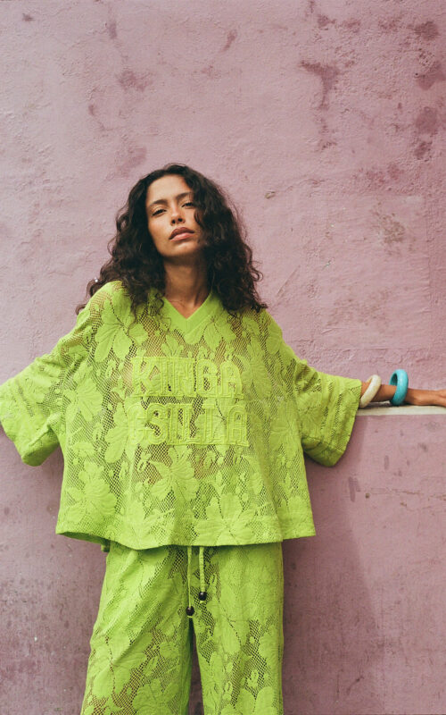 Nova Lace Onyx Tee | Green