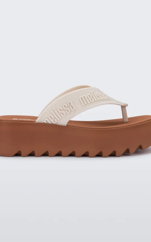 Melissa M Lover Thong Platform | Brown/Beige