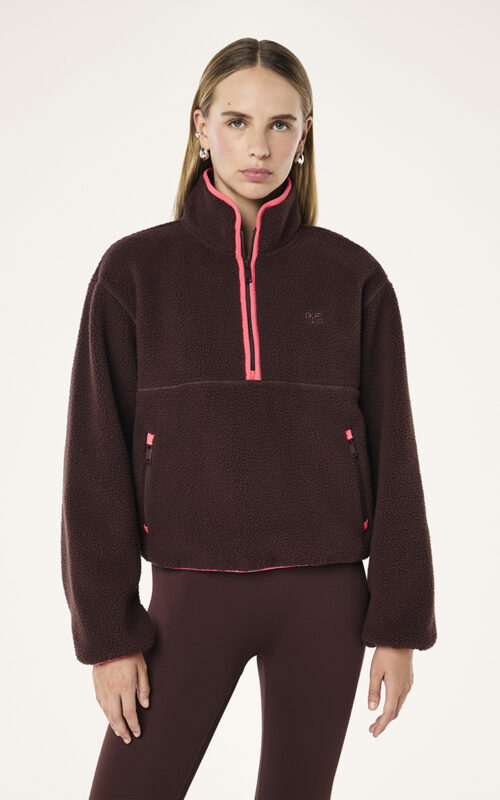 Verde Sherpa Quarter Zip | Mahogany