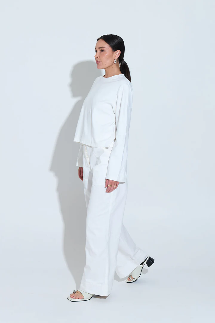Long Sleeve Fox Tee | White