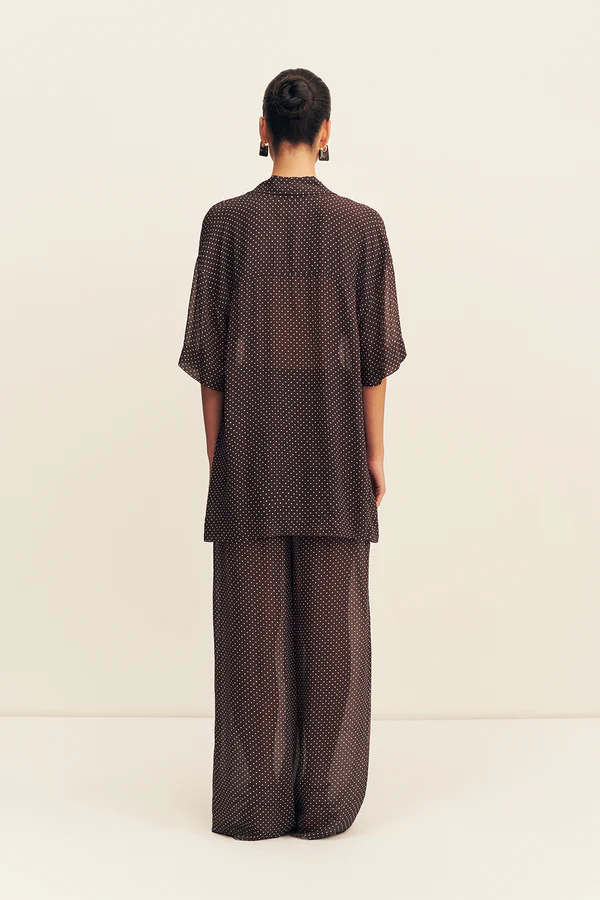 Maddox Short Sleeve Neck Tie Shirt | Ristretto - Image 4