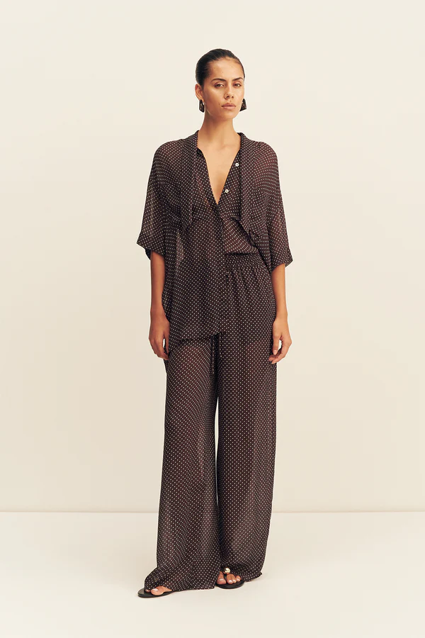 Maddox Short Sleeve Neck Tie Shirt | Ristretto - Image 8