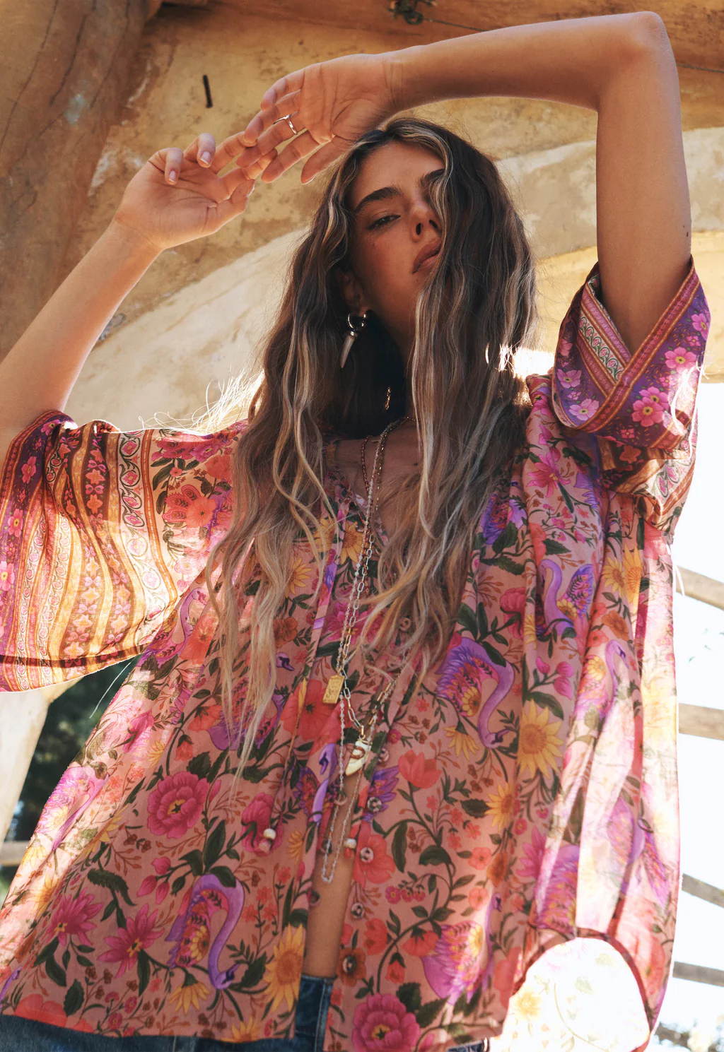 Swan Lake Flutter Sleeve Blouse | Lilac Rose - Image 2