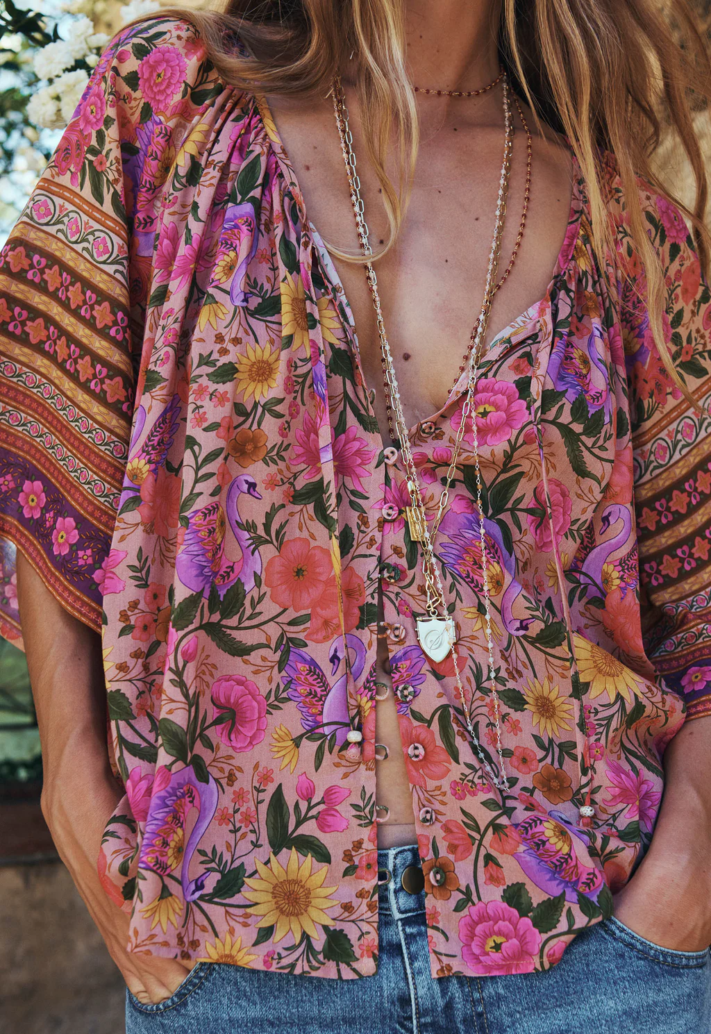 Swan Lake Flutter Sleeve Blouse | Lilac Rose - Image 4
