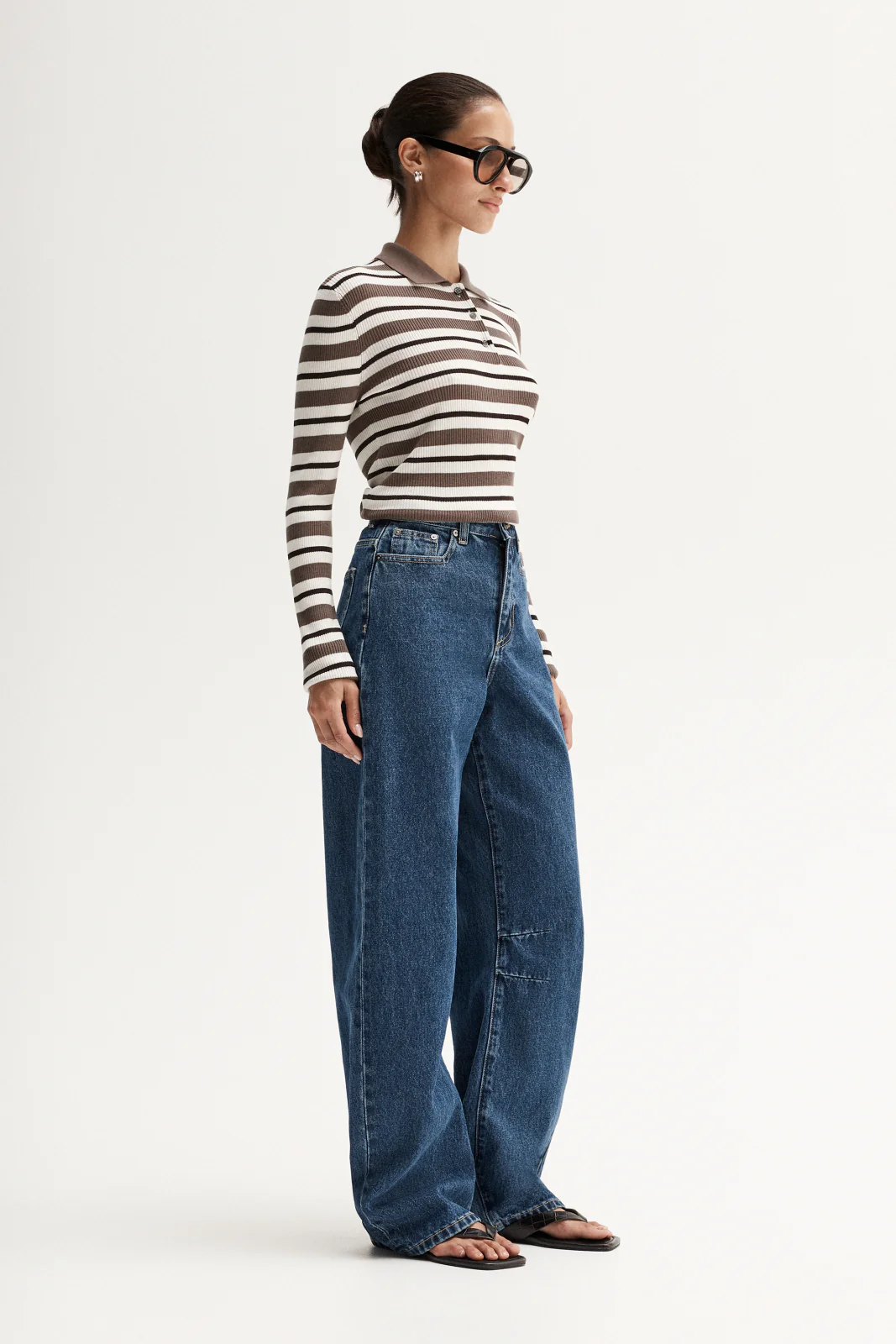 Ana Knit Polo | Chocolate Multi Stripe - Image 5