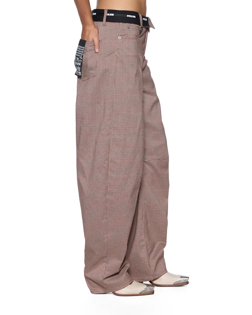 Barrel Trouser Flip | Houndstoth - Image 3