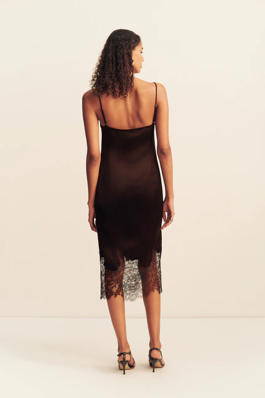 Lucia Lace Midi Dress | Espresso - Image 3