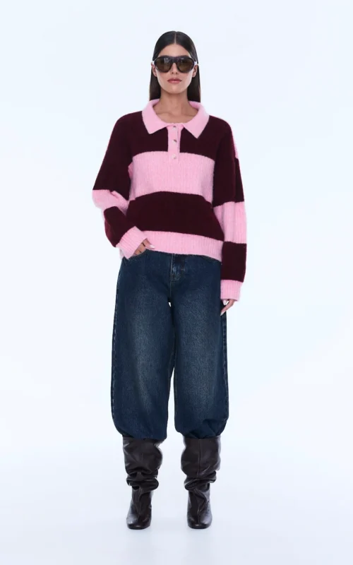 Mikaela Knit Sweater | Cherry Stripe