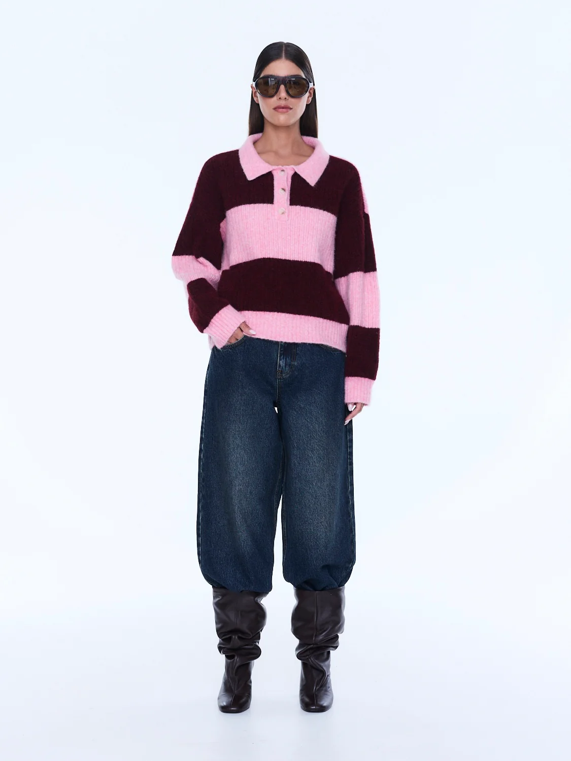 Mikaela Knit Sweater | Cherry Stripe