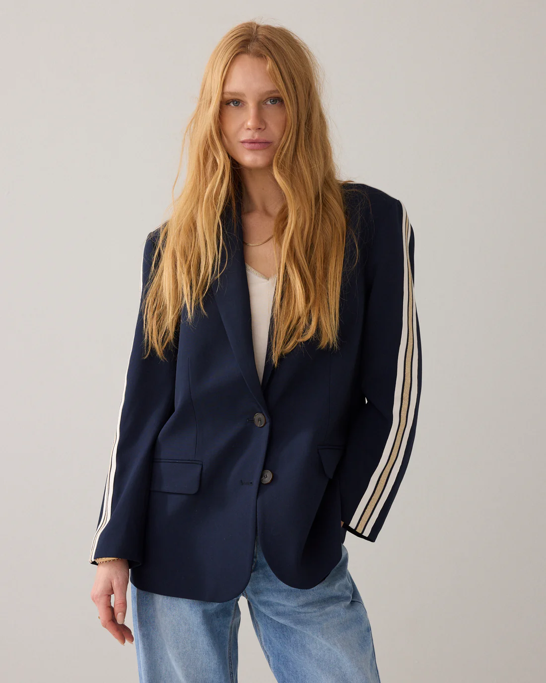 Blazer With Tape | Blue