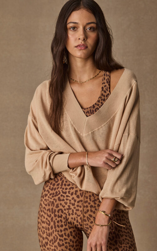 Bonita V Neck Knit | Sand