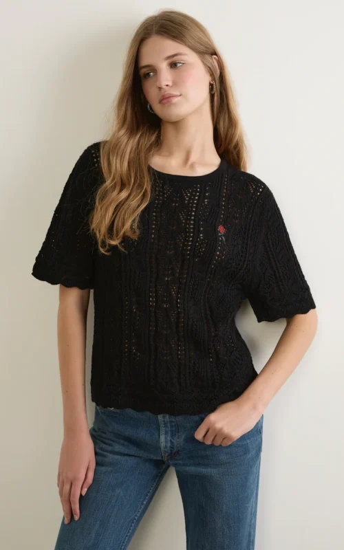 Callen Knit Tee | Black