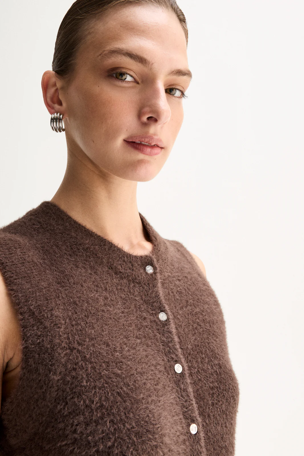 Dune Knit Cardigan | Chocolate - Image 2