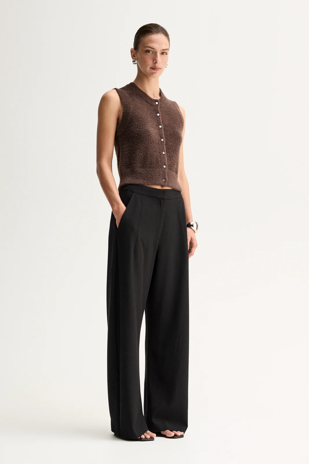 Dune Knit Cardigan | Chocolate - Image 3