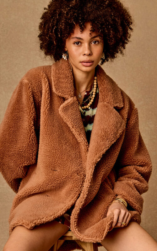 Gracie Teddy Coat | Chai
