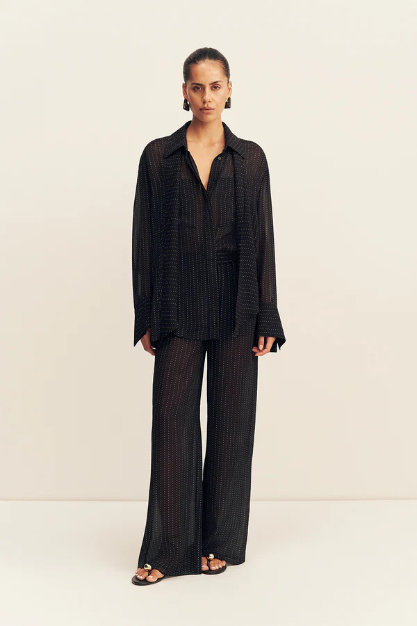 Irving Polka Dot Sheer Pant | Black