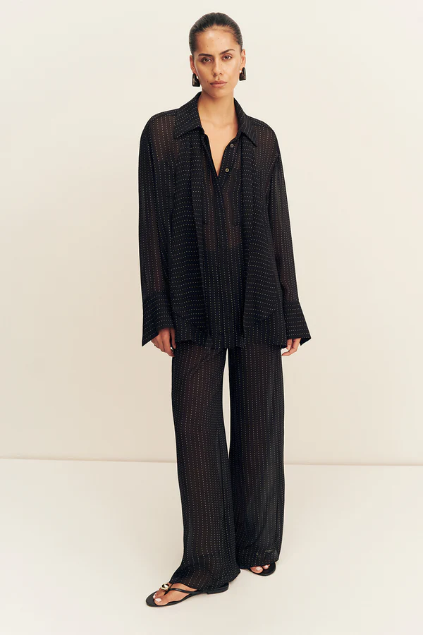 Irving Polka Dot Sheer Pant | Black - Image 3