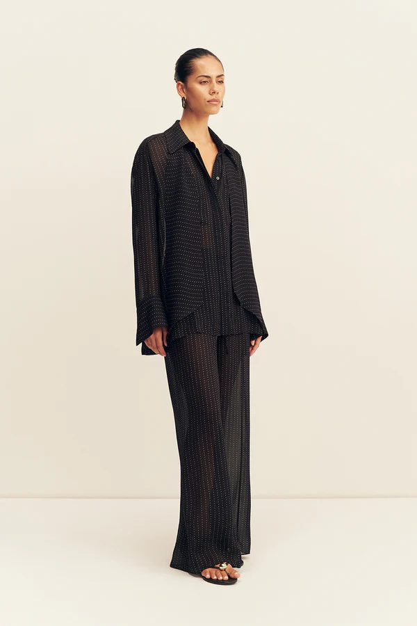 Irving Polka Dot Sheer Pant | Black - Image 4