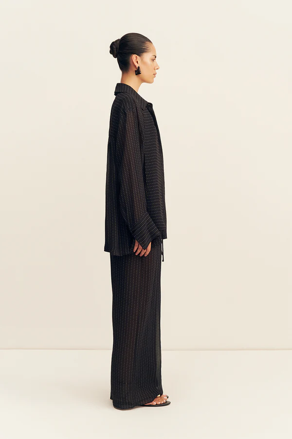 Irving Polka Dot Sheer Pant | Black - Image 5