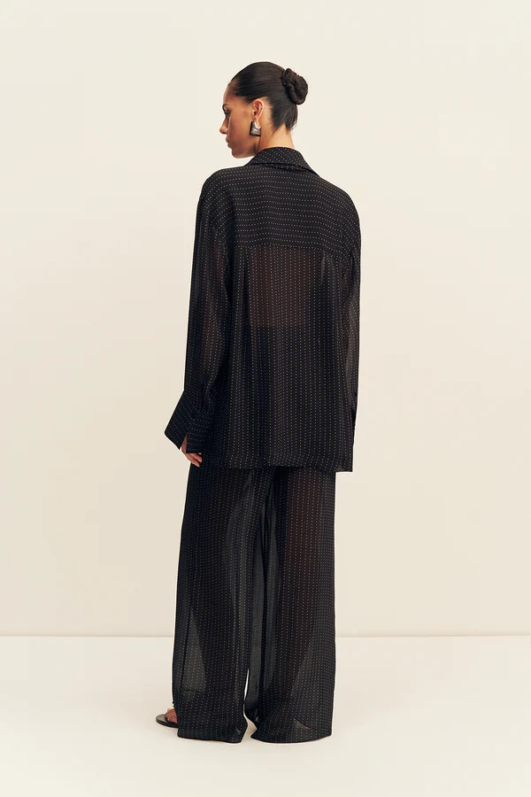 Irving Polka Dot Sheer Pant | Black - Image 6