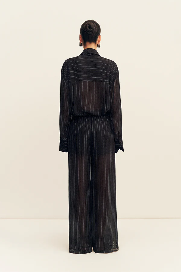 Irving Polka Dot Sheer Pant | Black - Image 7