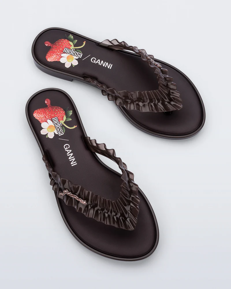 Melissa x Ganni Flip Flop Slim | Brown - Image 3