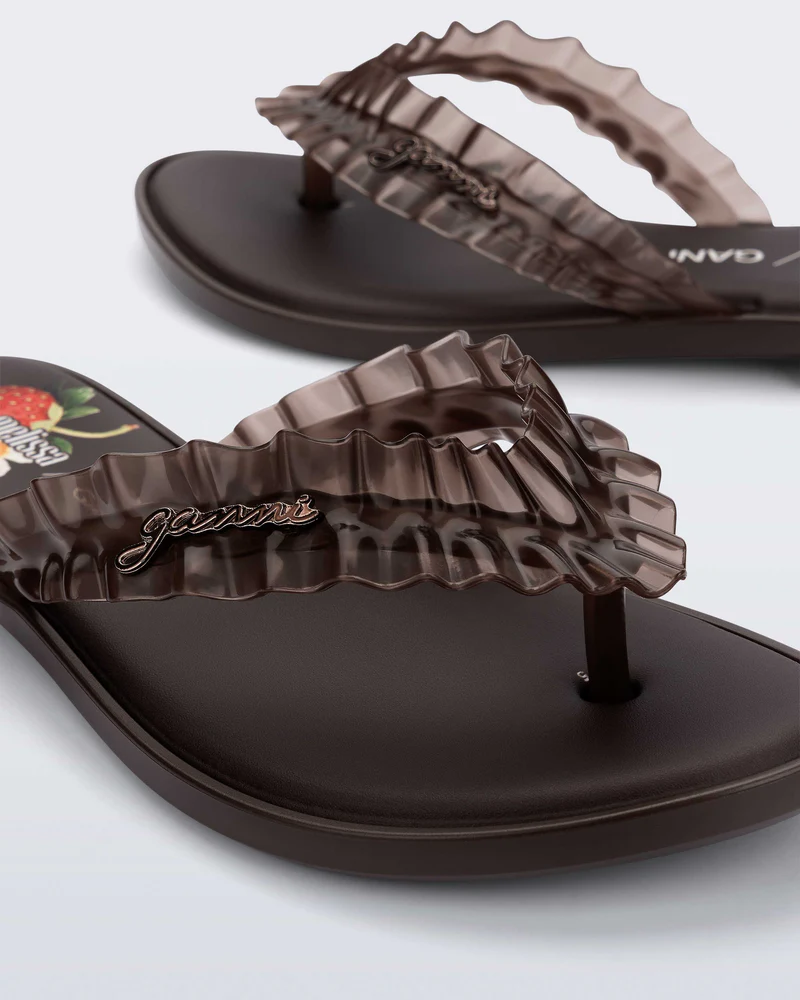 Melissa x Ganni Flip Flop Slim | Brown - Image 4