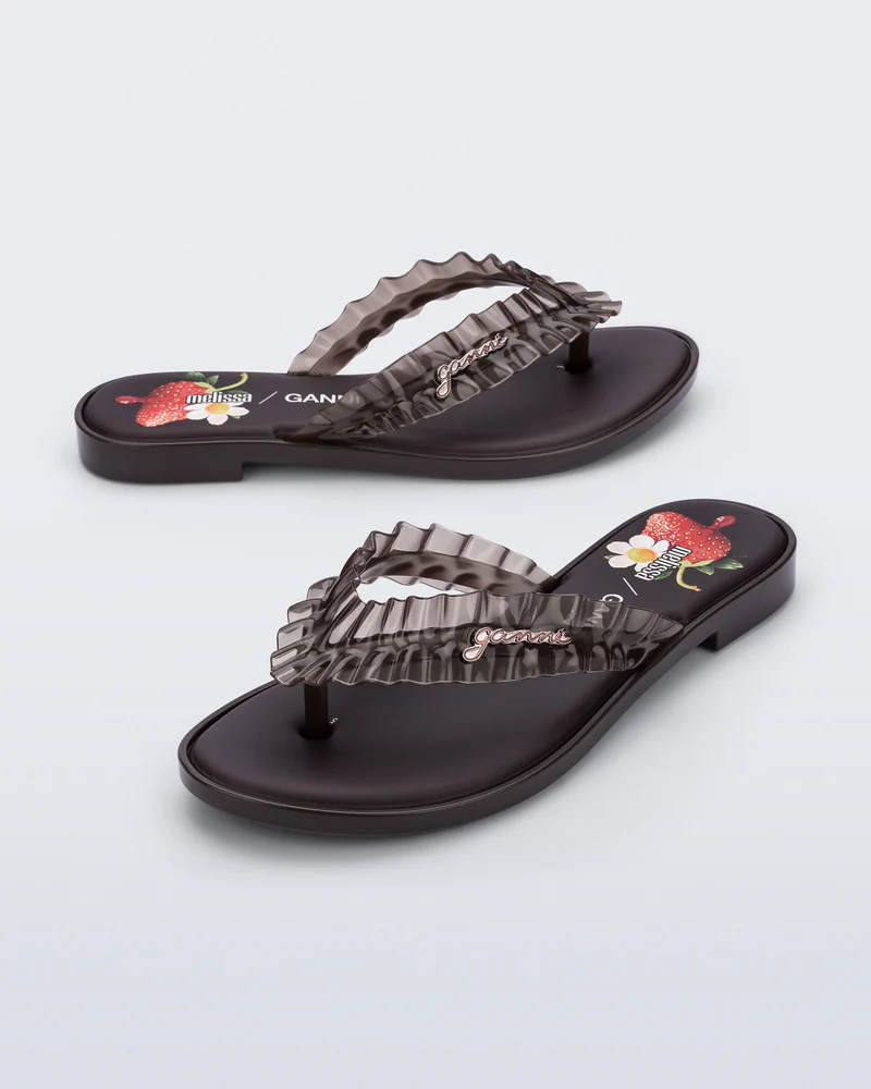 Melissa x Ganni Flip Flop Slim | Brown