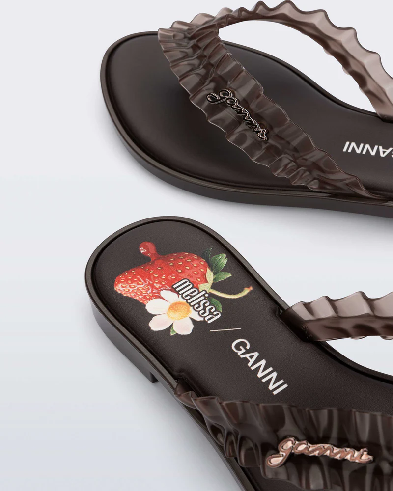 Melissa x Ganni Flip Flop Slim | Brown - Image 5