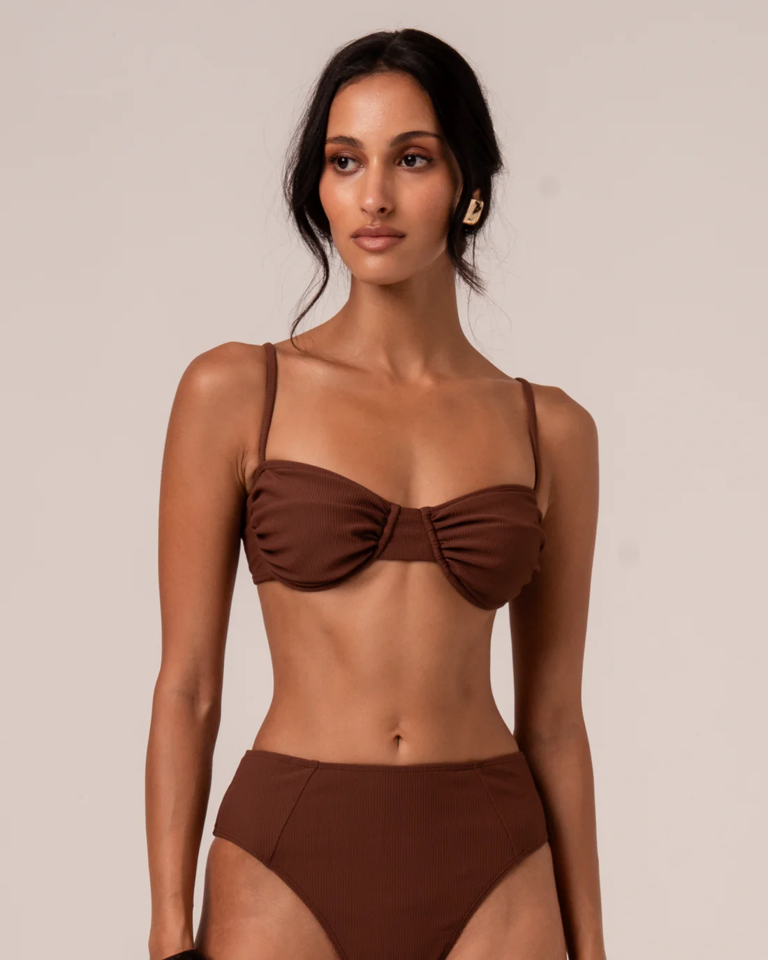 Rouched Soft Cup Bralette | Choc Rib