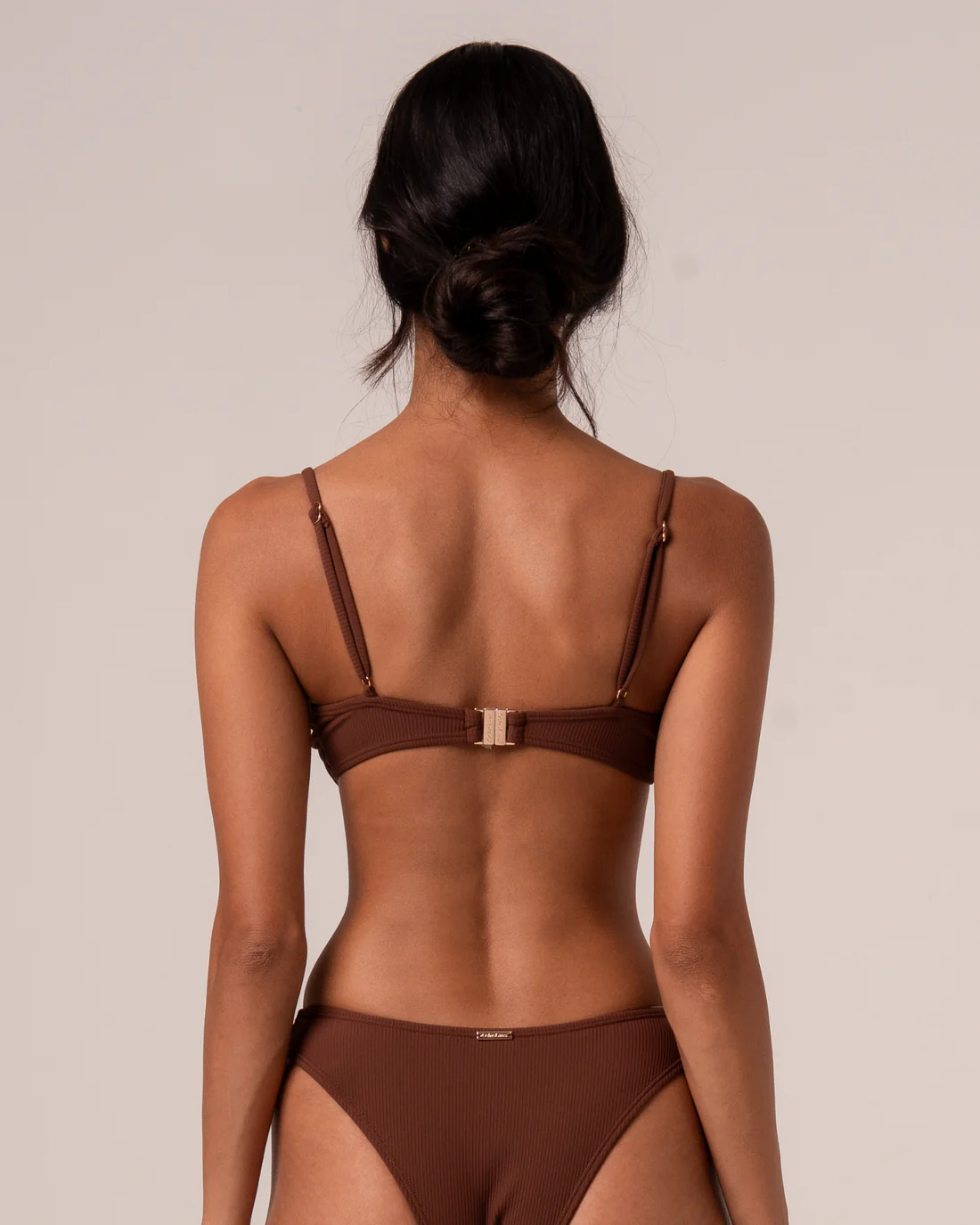 Rouched Soft Cup Bralette | Choc Rib - Image 2