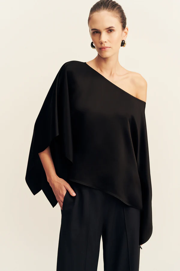 Savanna Draped Top | Black