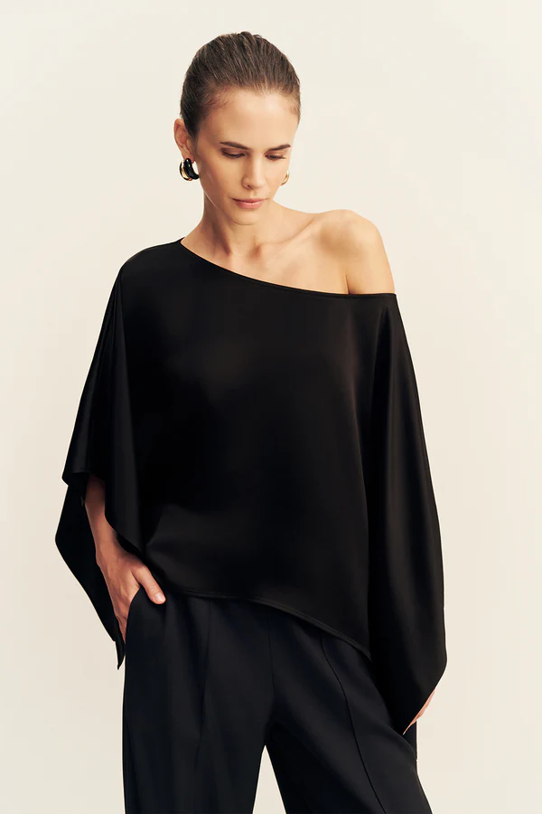 Savanna Draped Top | Black - Image 7