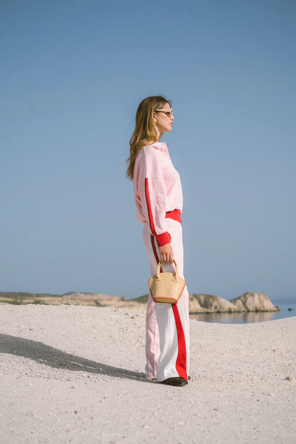 Waffle Splice Sweatshirt | Ballet Pink - Image 3