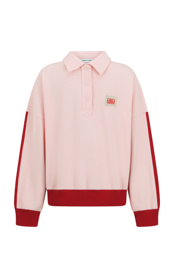 Waffle Splice Sweatshirt | Ballet Pink - Image 8
