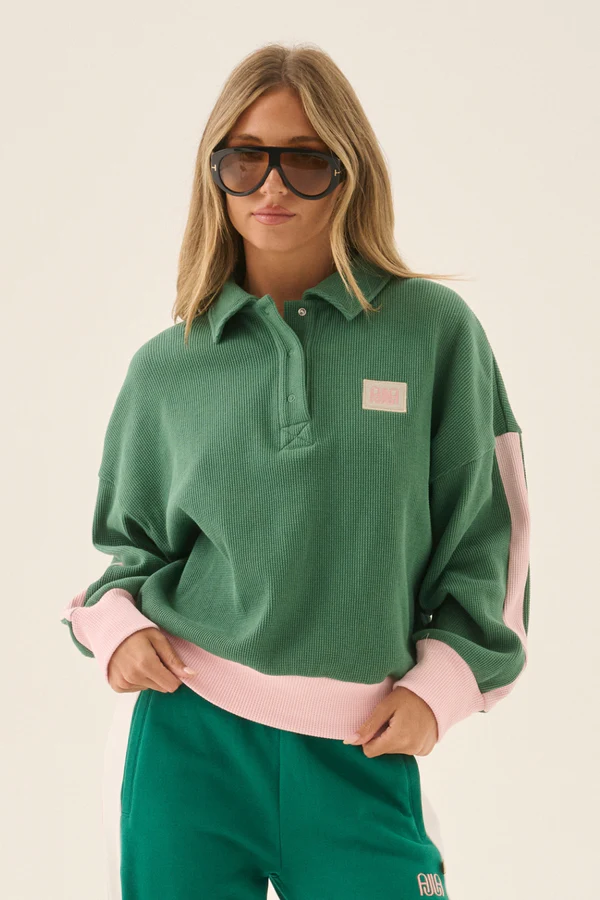 Waffle Splice Sweatshirt | Sage Green